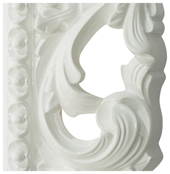 Зеркало прямоугольное с фацетом, цвет белый глянец, Tessoro Isabella 75 TS-1076-W (детальная фотография), по запросу