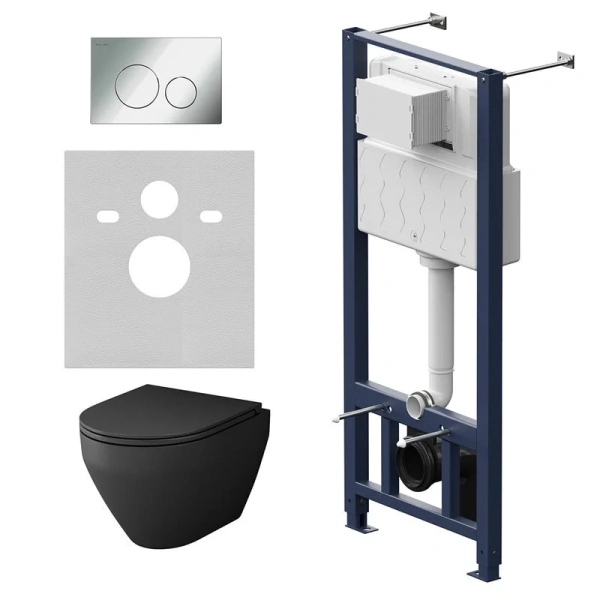 Унитаз с инсталляцией Am.Pm Spirit V2.0 черный IS49051.701700MB (детальная фотография)