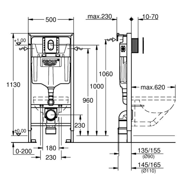 Схема (детальная фотография), для унитаза