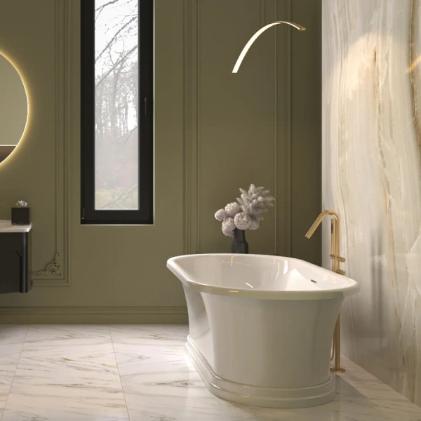 Ванна из искусственного камня Belux Монро ВМр-1750, 4810924265807, 175 x 90 см, белый (детальная фотография), отдельностоящие