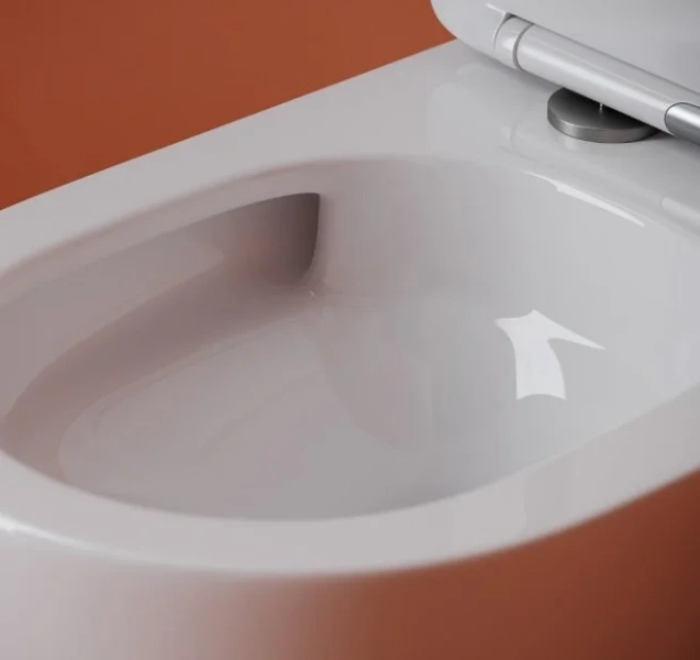 Унитаз подвесной Ceramica Nova Uno белый CN11001T (детальная фотография), безободковые, сиденье с микролифтом , с антивсплеском