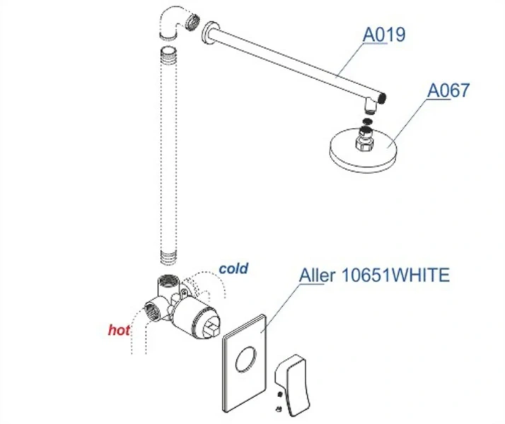 Душевой комплект WasserKRAFT Aller хром/белый A12667WHITE (детальная фотография), душевые комплекты, наборы