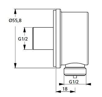 Подключение для душевого шланга Ideal Standard IdealRain хром B9448AA (детальная фотография) index_1