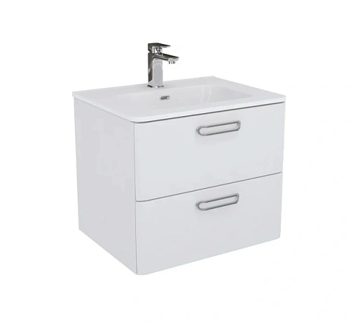 Тумба с раковиной подвесная IDDIS Brick 60 см с двумя выдвижными ящиками - фото 1