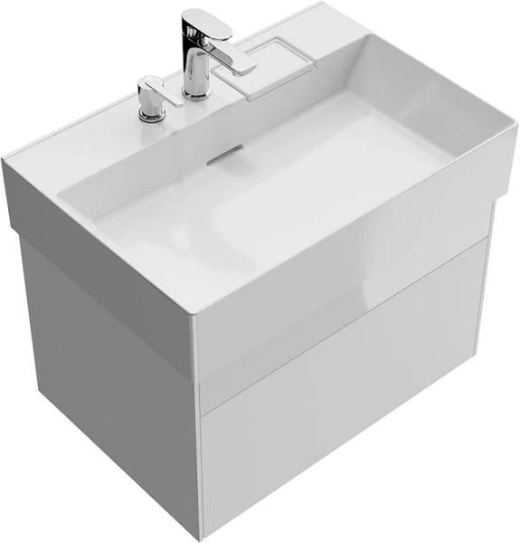 Тумба под раковину подвесная Kerama Marazzi Logica 70 см белая LOG.70.2\WHT (детальная фотография), под накладную раковину