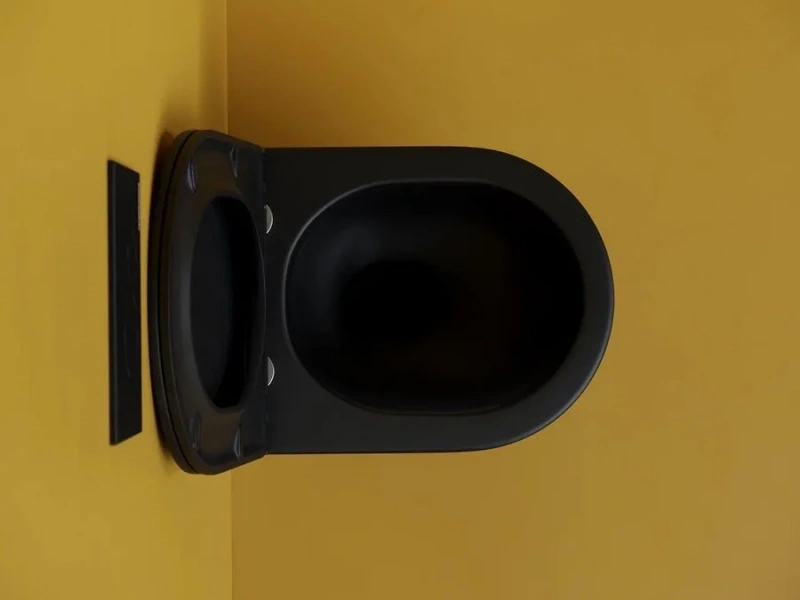 Унитаз подвесной Ceramica Nova Metropol черный CN4002TMB (детальная фотография), безободковые, сиденье с микролифтом 