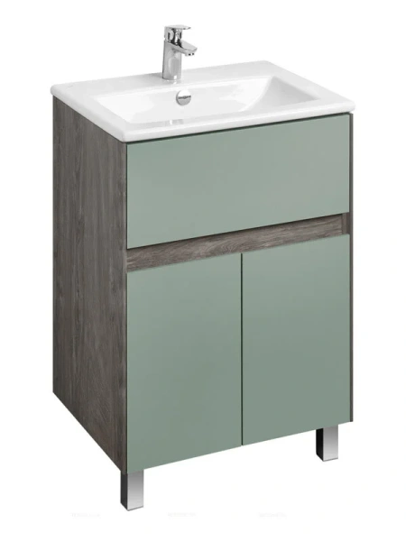 Тумба под раковину напольная Акватон Форест 60 см дуб рошелье/сумеречный голубой 1A278201FR9C0 (детальная фотография)