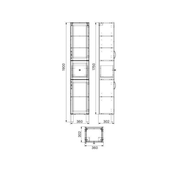 Шкаф-пенал напольный IDDIS Oxford 36 см синий OXF36N0i97 (детальная фотография), 35 см