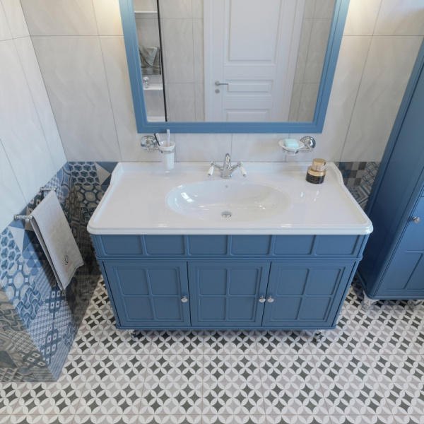 Тумба под раковину напольная Caprigo Borgo 120 см синяя 33425-B136 (детальная фотография), классика, ретро, в стиле прованс
