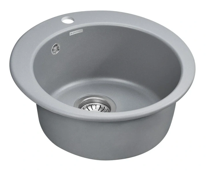 Мойка для кухни Paulmark Gelegen 48 см серый металлик PM404800-GRM (детальная фотография), кварц