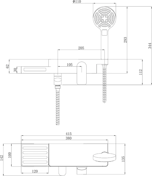 Смеситель для ванны Lemark Unibox хром/белый LM6914CW (детальная фотография), комбинированные