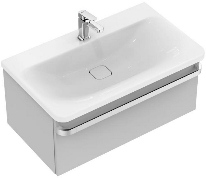 Тумба под раковину подвесная Ideal Standard Tonic II 80 см светло-серый глянцевый R4303FA (детальная фотография), 80 см