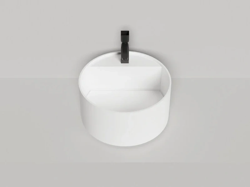 Раковина Salini Armonia Round Top 02 45 см белая матовая 130422TM (детальная фотография), накладные (на столешницу)