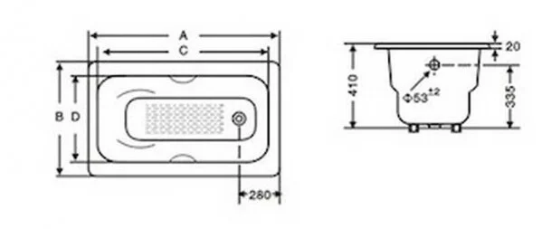 Ванна чугунная Goldman Donni 170 х 75 см, с ножками, белая, DN17075 (детальная фотография), чугунные