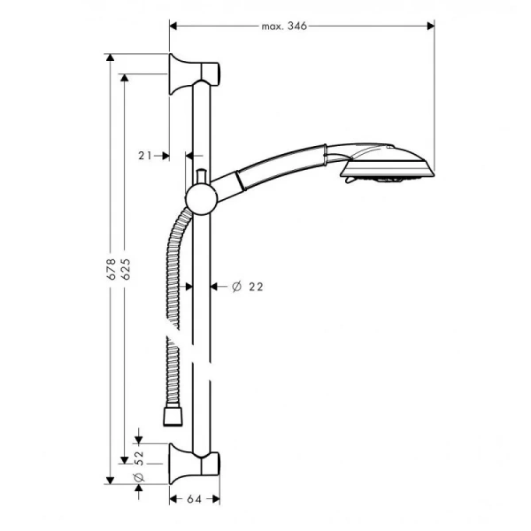 Душевой гарнитур Hansgrohe Raindance 278430 антиизвестковое покрытие QuickClean (детальная фотография), душевые гарнитуры