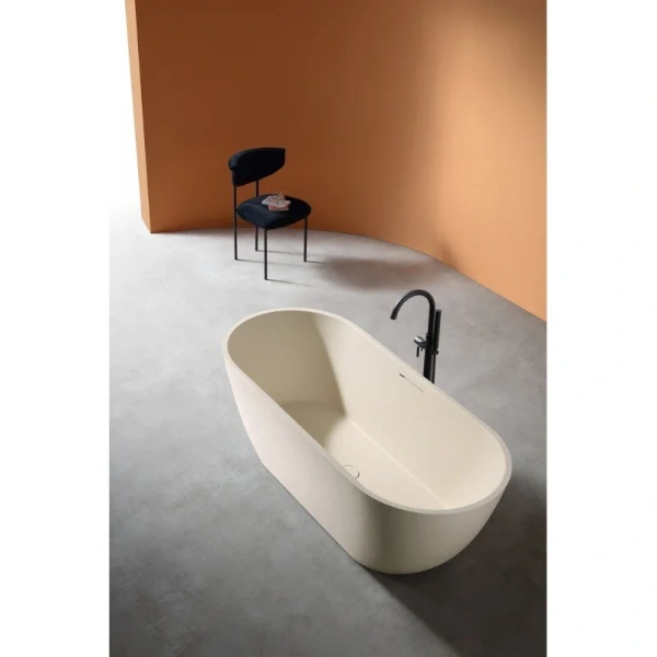 Ванна из искусственного камня Abber Frankfurt 170x75 см светло-бежевая матовая AM9941MBE (детальная фотография)