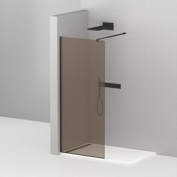 Душевая перегородка Cezares Liberta 90 см стекло бронза, профиль черный LIBERTA-L-1-90-BR-NERO (детальная фотография)