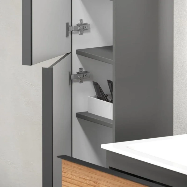 Шкаф-пенал подвесной Sancos Delta 35 см дуб красный/графит PDL35GR (детальная фотография), 35 см