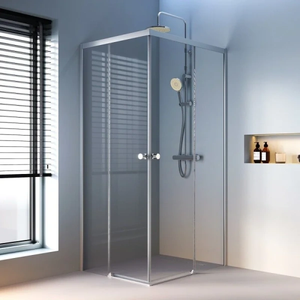 Душевой уголок Am.Pm X-Joy 100x80 см профиль хром, стекло прозрачное W94G-403-10080-MТ (детальная фотография), раздвижные