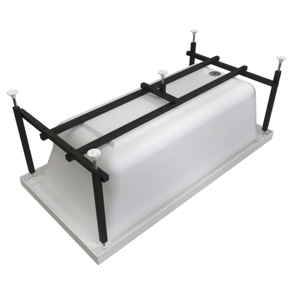 Акриловая ванна Радомир Джоанна 2-89-2-0-1-252Р, 140 x 70 см, фронтальный экран, каркас разборный, сифон, слив-перелив автомат в комплекте, белая (детальная фотография), 140 см