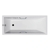 Чугунная ванна Vinsent Veron Square VSQ1407045H/VH0012CH, 140 x 70 см, ручки хром, цвет белый