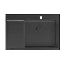 Мойка для кухни Lemark Kezadra 78 см чёрный матовый, правая