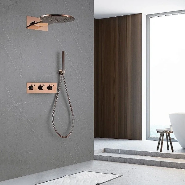 Душевой комплект Abber Wasser Kreis розовое золото AF8151RG (детальная фотография), душевые комплекты, наборы