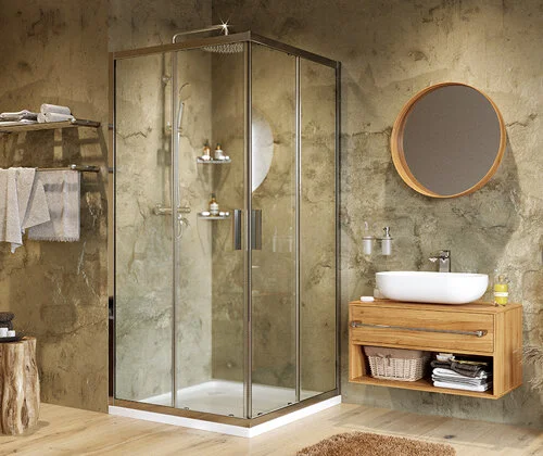 Душевой уголок WasserKRAFT Lippe 90х90 см профиль хром 45S03 (детальная фотография), современные, hi-tech