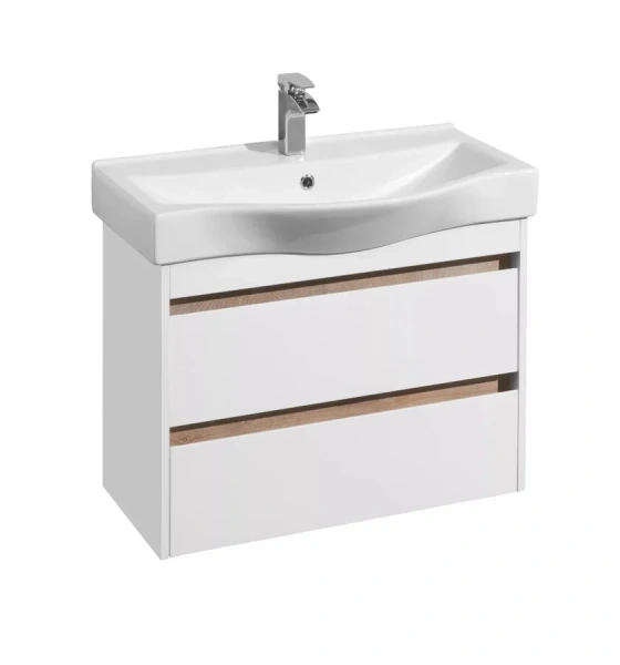 Тумба с раковиной Акватон Нортон 1A248901NT010 80 см с двумя выдвижными ящиками (детальная фотография)