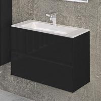 Тумба без раковины,La Beaute FINISTERE черная 75см