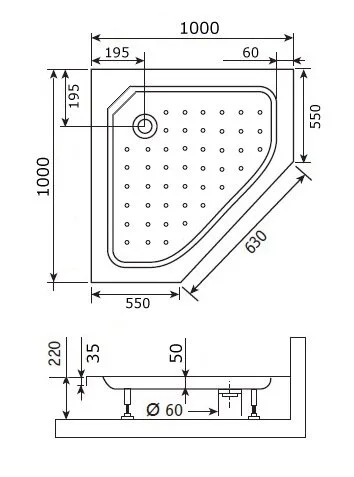 Душевой поддон RGW Acryl Style-TR 100х100 см белый 16180500-11 (детальная фотография), недорогие