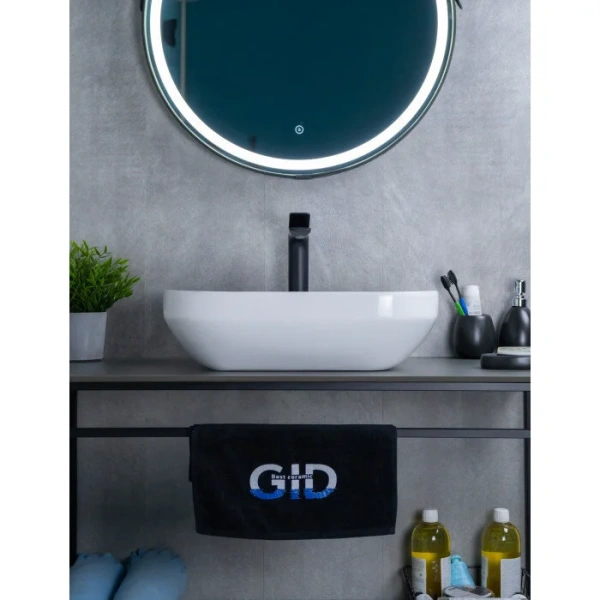 Раковина GID Lago D1468 50 см белая 51195 (детальная фотография), в форме чаши, прямоугольной формы