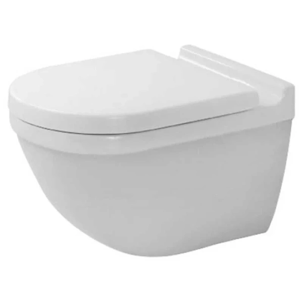 Унитаз подвесной Duravit Starck 3 безободковый 45270900A1 (детальная фотография), безободковые, сиденье с микролифтом , с антивсплеском