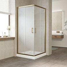 Душевой уголок профиль бронза стекло сатин Vegas-glass