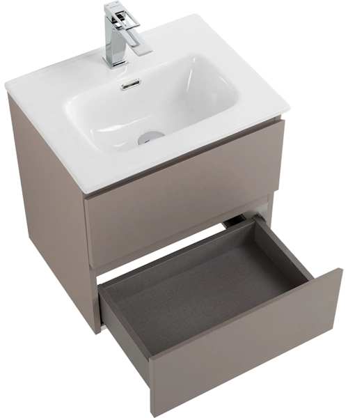 Тумба под раковину подвесная BelBagno Kraft 50 см бежевый матовый KRAFT 39-500/390-2C-SO-СO (детальная фотография), недорогo, комплект (набор)