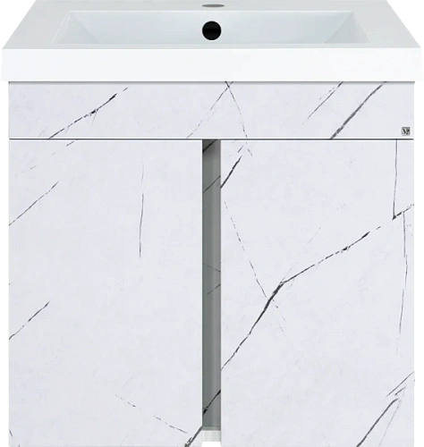 Тумба под раковину подвесная Misty Торос 55 см мрамор белый - фото 1