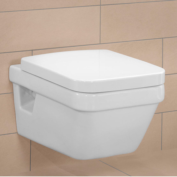 Унитаз подвесной Villeroy & Boch Architectura с горизонтальным выпуском 5685H101 (детальная фотография), подвесные, встраиваемые