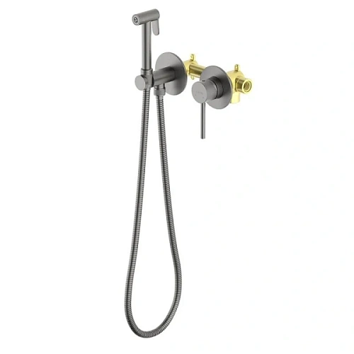 Гигиенический душ со смесителем Акватек Европа оружейная сталь - фото 4