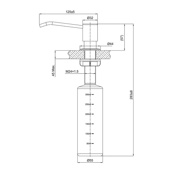 Дозатор Lemark графит LM8201GMN (детальная фотография), нет в наличии