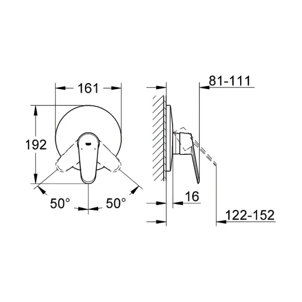 Смеситель для душа Grohe Eurodisc Cosmopolitan 19549 (детальная фотография), для душа