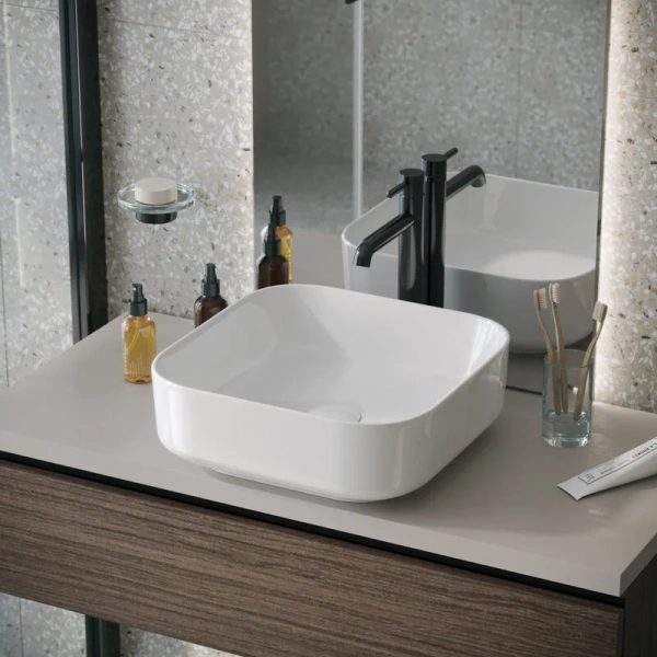 Раковина Grossman Falcon 38 см белая GR-3055 (детальная фотография), накладные (на столешницу)