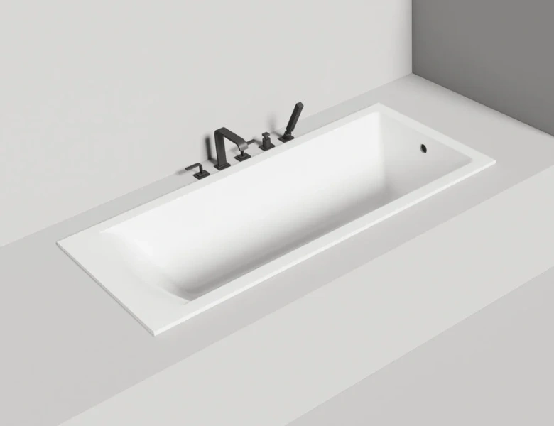 Ванна из искусственного камня Salini Cascata 170х75 см белый глянцевый 104113G (детальная фотография), без гидромассажа, большие