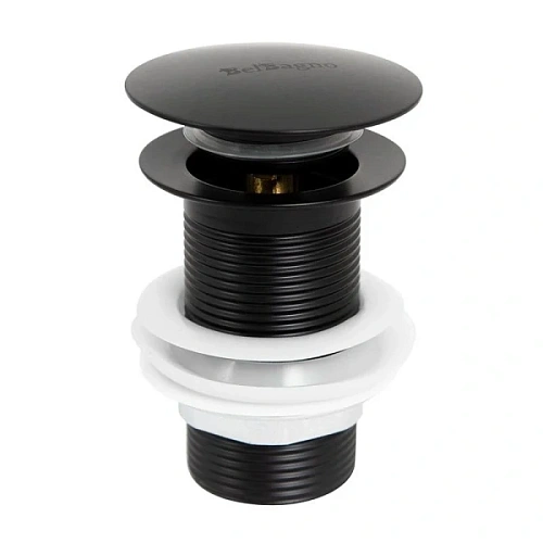 Донный клапан для раковины BelBagno click-clack, черный матовый - фото 3