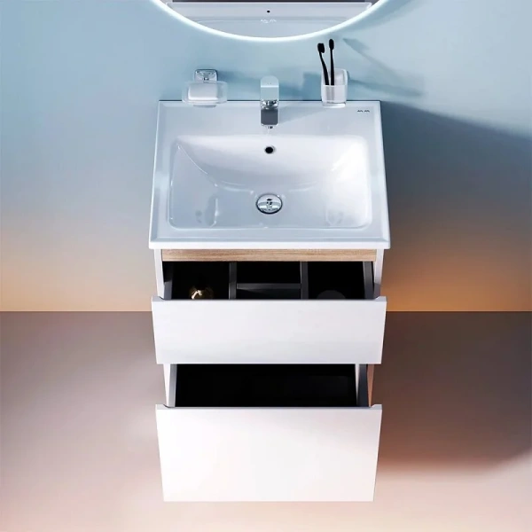 Тумба под раковину напольная Am.Pm X-Joy 55 см белый глянец M85AFSX0552WG (детальная фотография), комплект (набор)