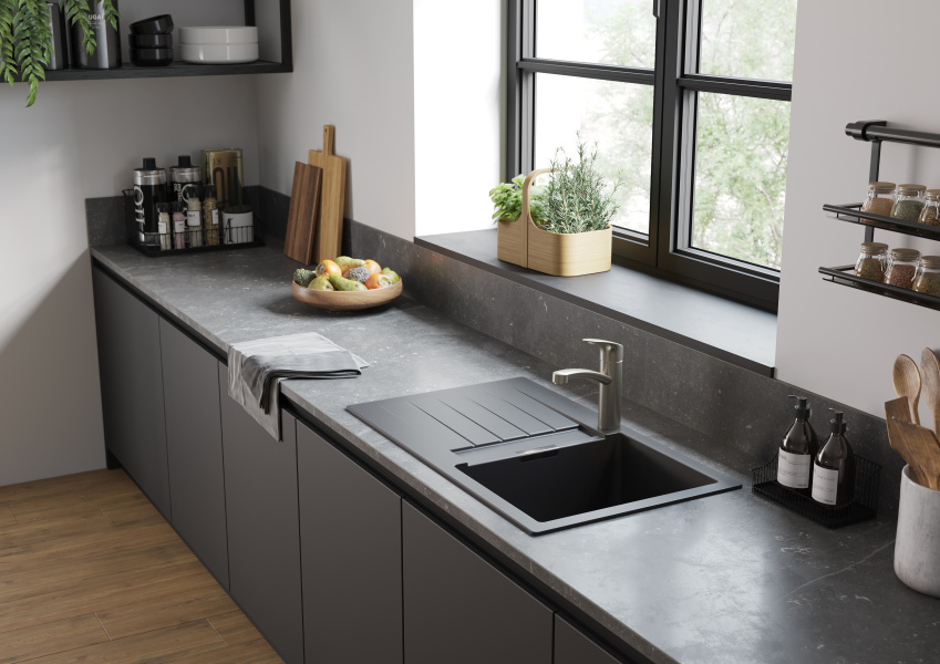 Смеситель для кухни Hansgrohe Focus однорычажный, сталь 31806800 (детальная фотография), современные, hi-tech