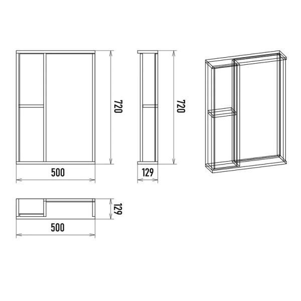 Зеркальный шкаф Misty Кедр 50 см левый П-Кед04050-011Л (детальная фотография), нет в наличии