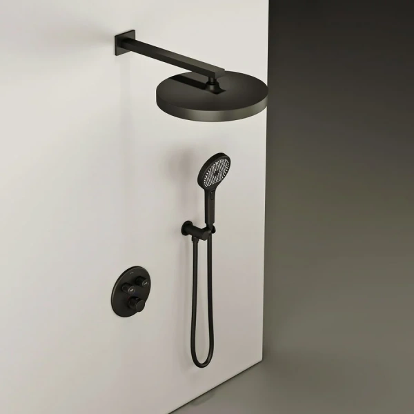 Душевой комплект Sancos Space черный матовый SC3006MB (детальная фотография), черные
