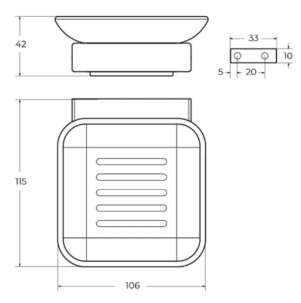 Мыльница Cezares Slider оружейная сталь SLIDER-SODS-GM (детальная фотография), современные, hi-tech