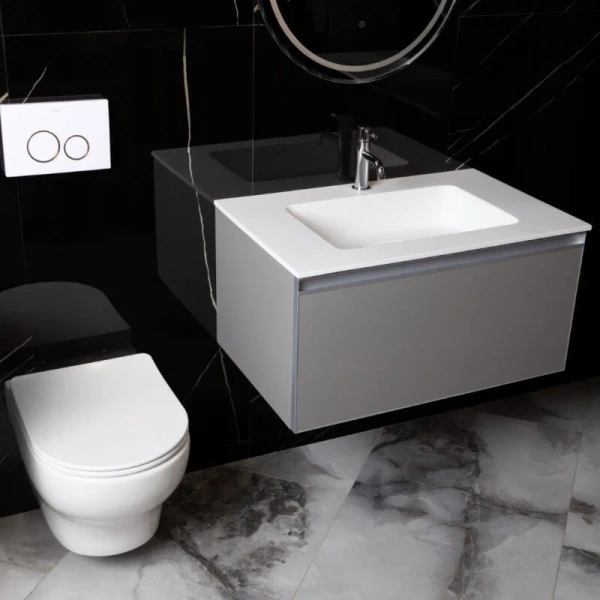 Унитаз подвесной Boheme Fiore белый глянцевый 978-SET-W (детальная фотография), безободковые, сиденье с микролифтом , с антивсплеском