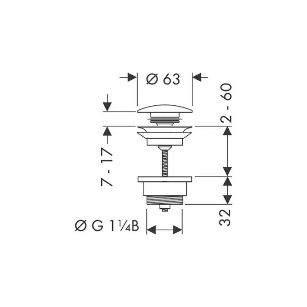 Донный клапан для раковины Hansgrohe белый матовый 50100700 (детальная фотография), в наличии